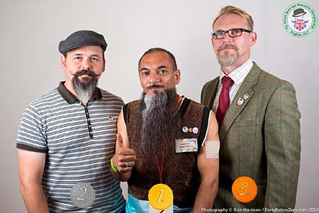 Natural Goatee Winners - 3 Andy Casson - 2 Joe Elgie - 1 Farhan Rasheed - Photo Rick Harrison. Click to enlarge and for carousel