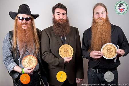 Natural Full Beard Winners - 3 Colin Poetz - 2 Anthony Ibbitson - 1 Andrew Balls - Photo Rick Harrison. Click to enlarge and for carousel